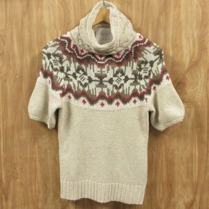 OLD NAVY Wool Blend Fair Isle Nordic Turtleneck Sweater Womens Sz M Knit Top NWT